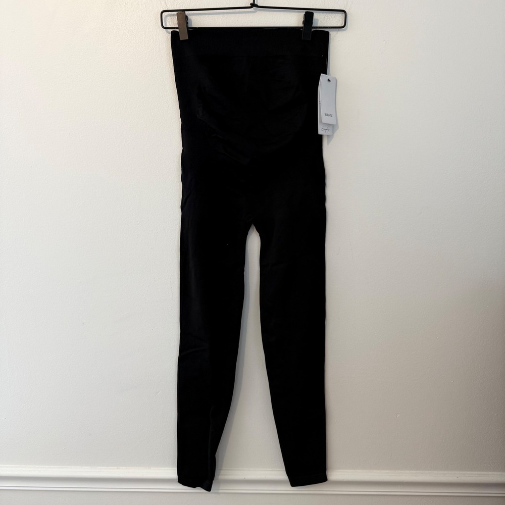 BLANQI Everyday Maternity Belly Support Leggings Deepest Black Womens Medium NWT